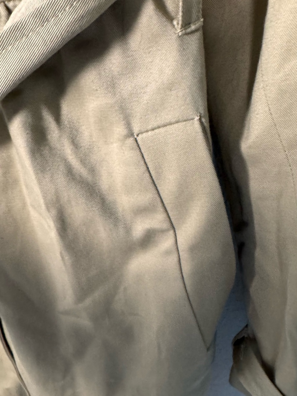 Liz Lange Maternity Trench Coat XXL Tan  Cotton Belted Classic Jacket Pregnancy - Picture 6 of 14